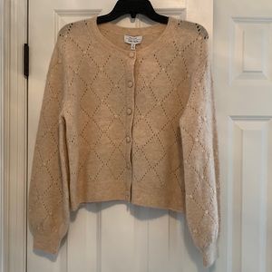 & Other Stories Puff Sleeve Cardigan with Beaded Detail